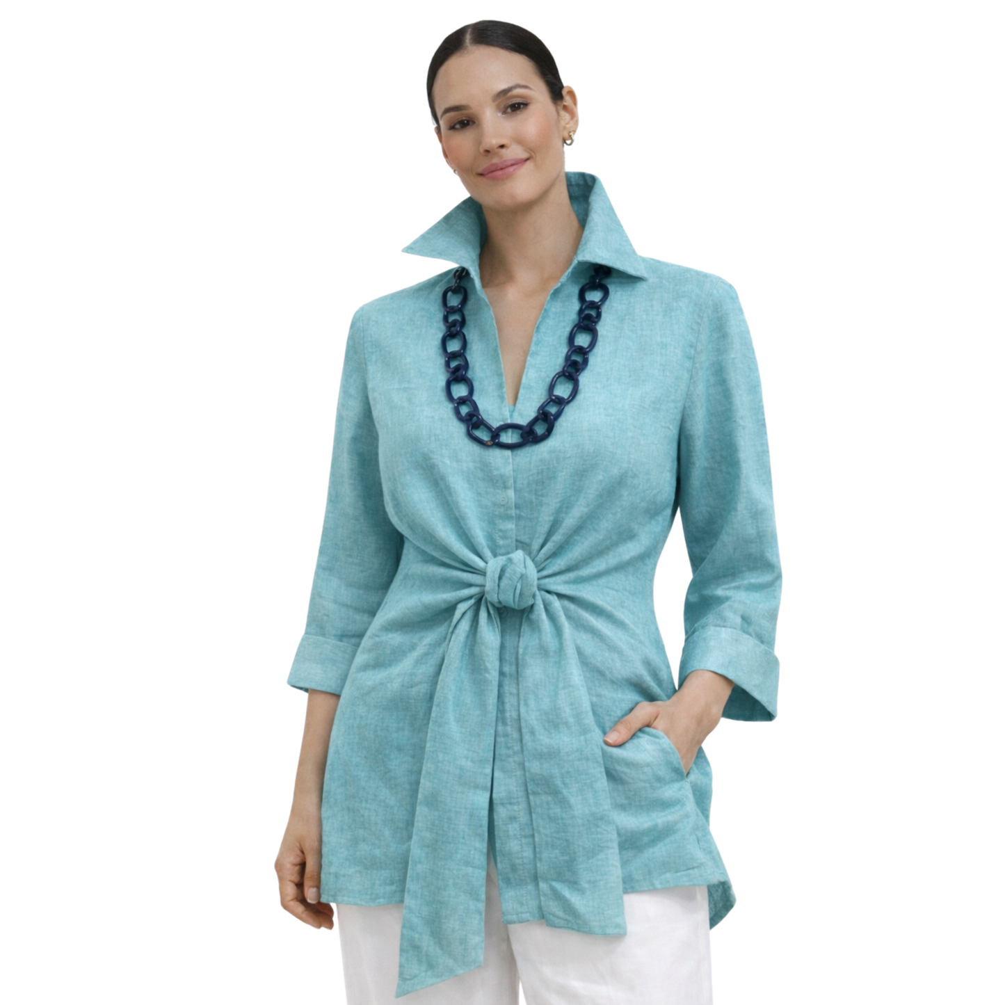 Linen Tie Front Jacket