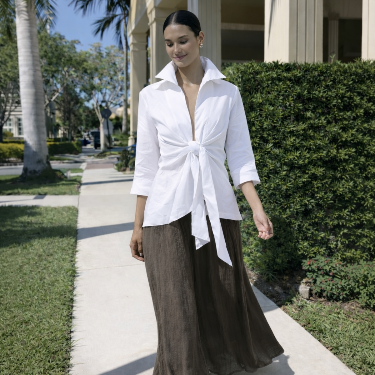 Linen Tie Front Jacket