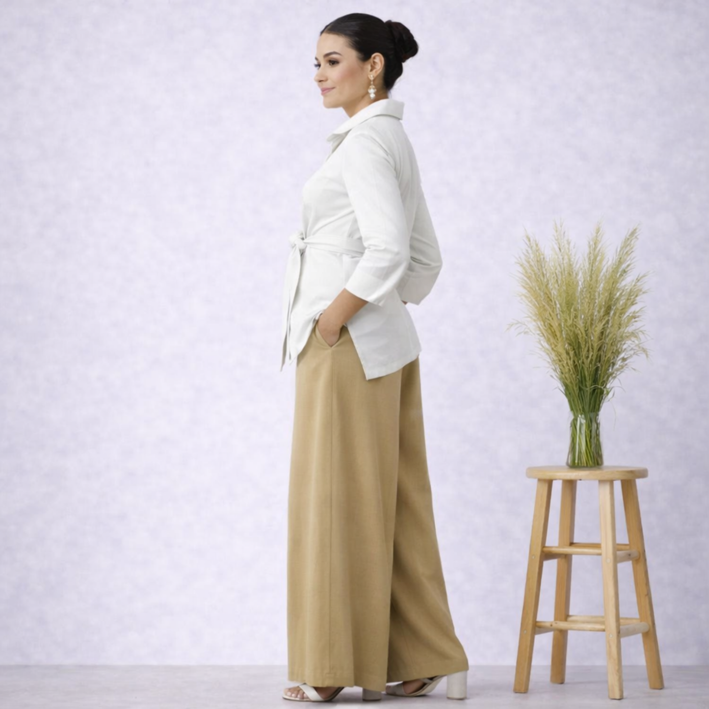 Linen Tie Front Jacket