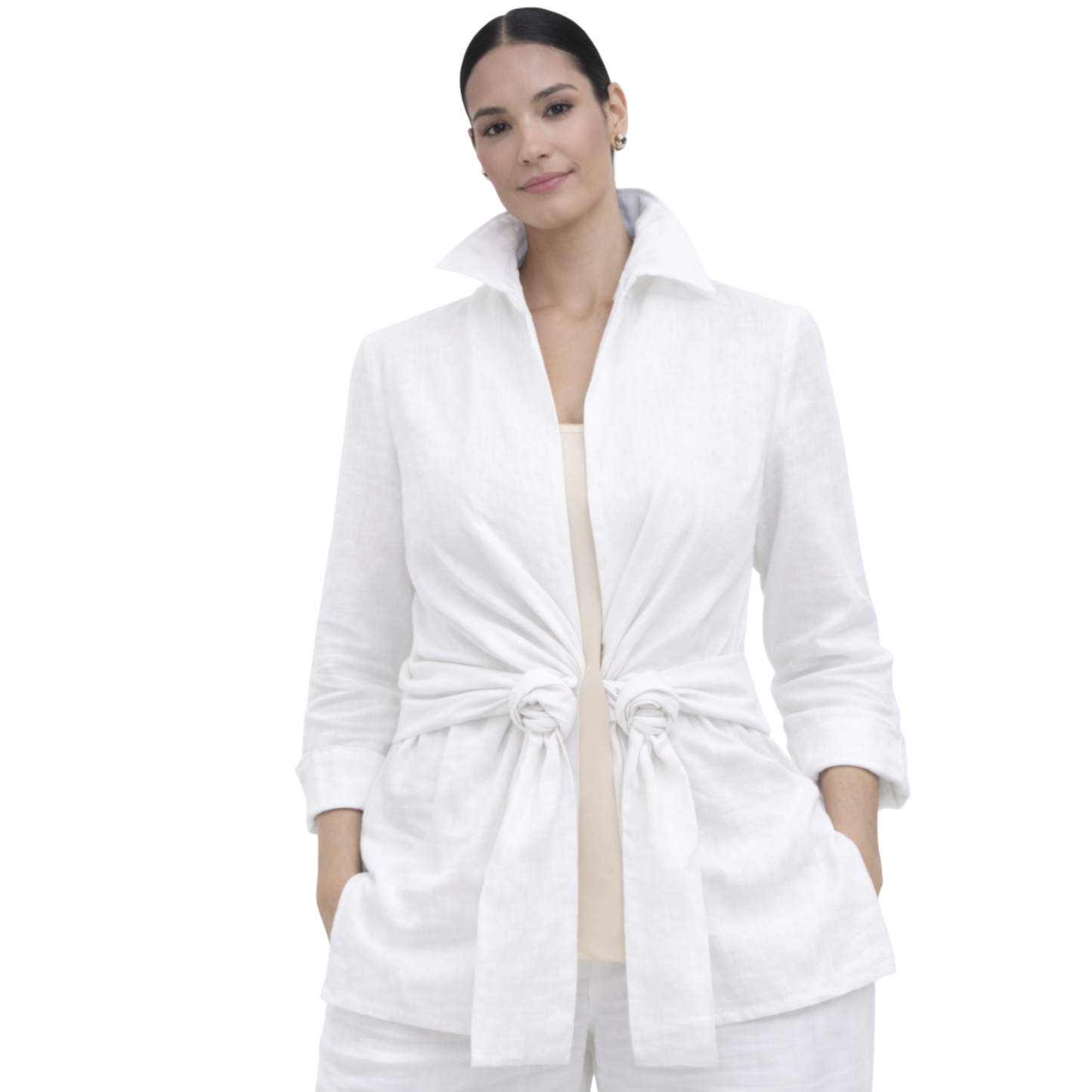 Linen Tie Front Jacket