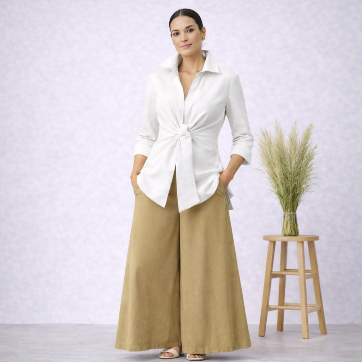 Linen Tie Front Jacket