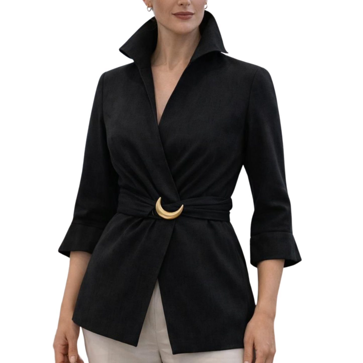 Luxe Buckle Wrap Blouse