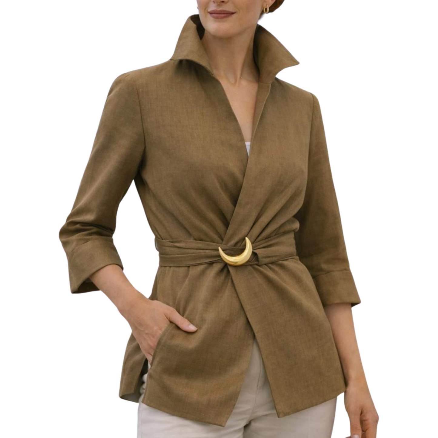 Luxe Buckle Wrap Blouse