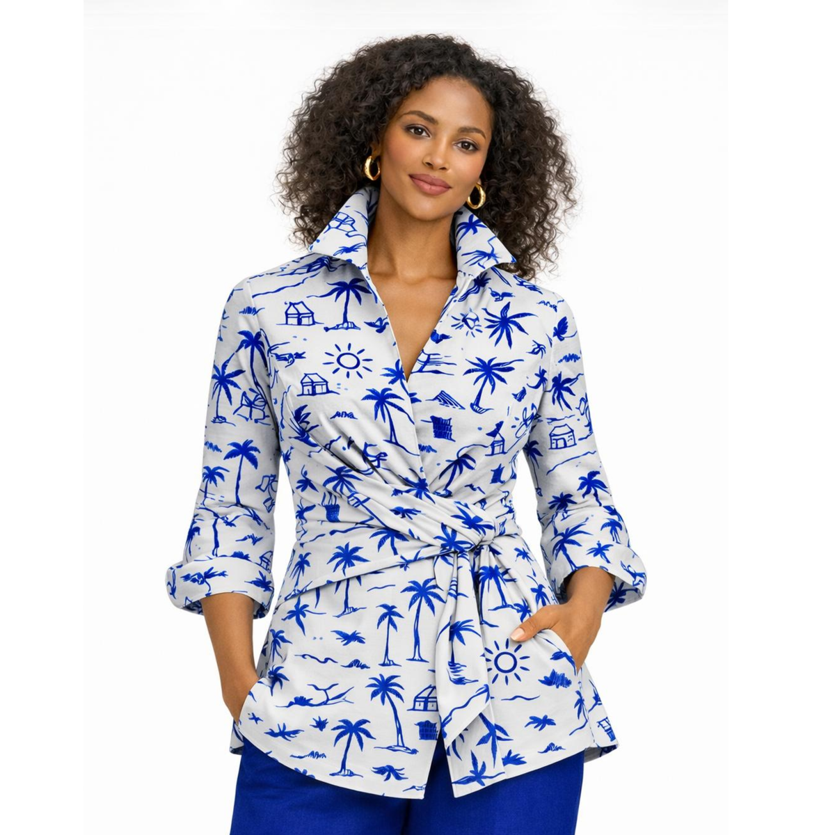 Becky Luxe Buckle Wrap Blouse Artist Series