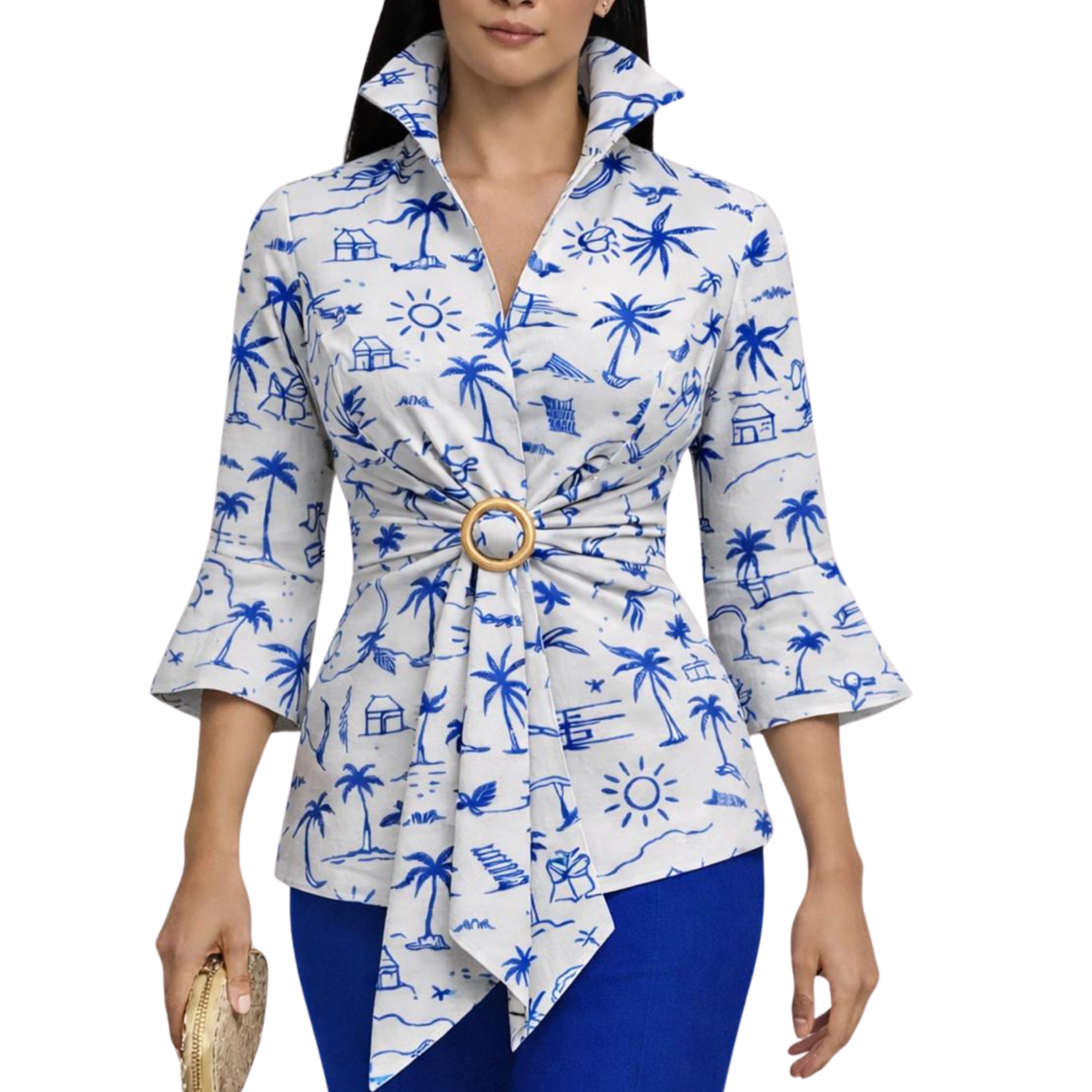 Becky Luxe Buckle Wrap Blouse Artist Series