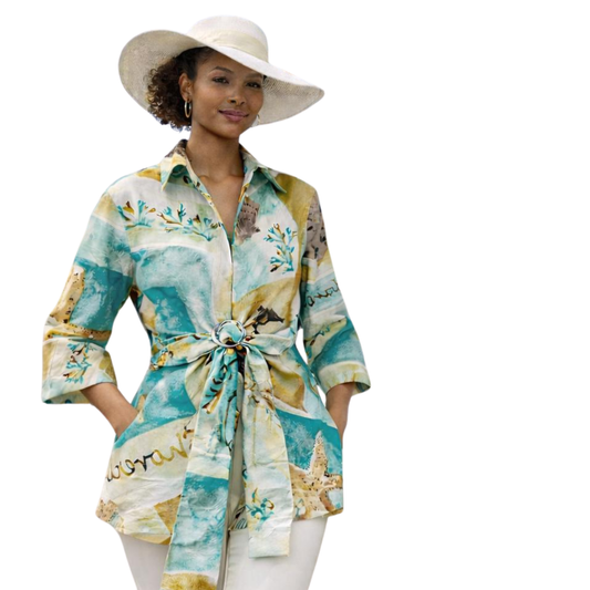 Luxe Buckle Wrap Blouse Artist Series