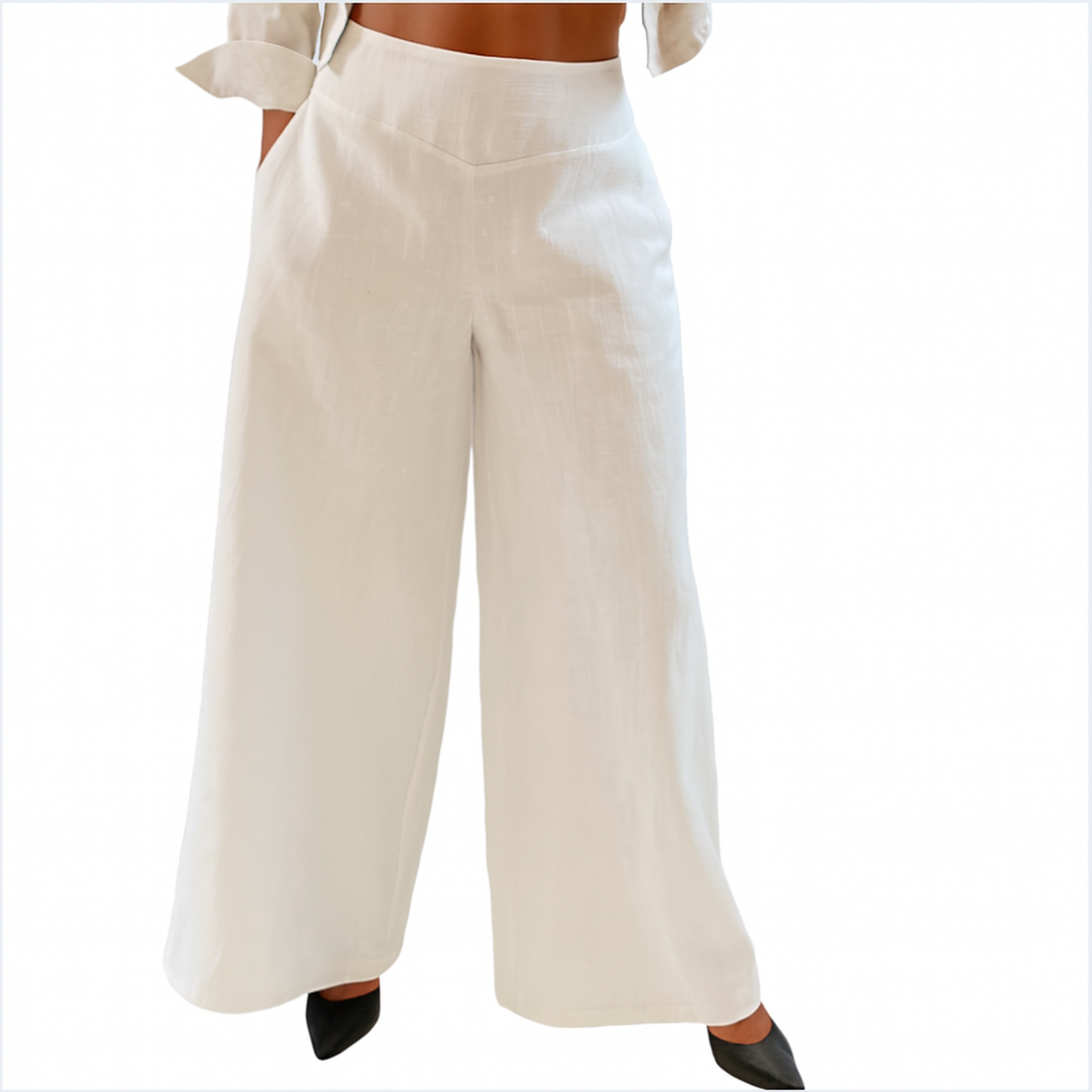 Rachel Linen Palazzo Pants – Flat Front Wide Leg-Essentials