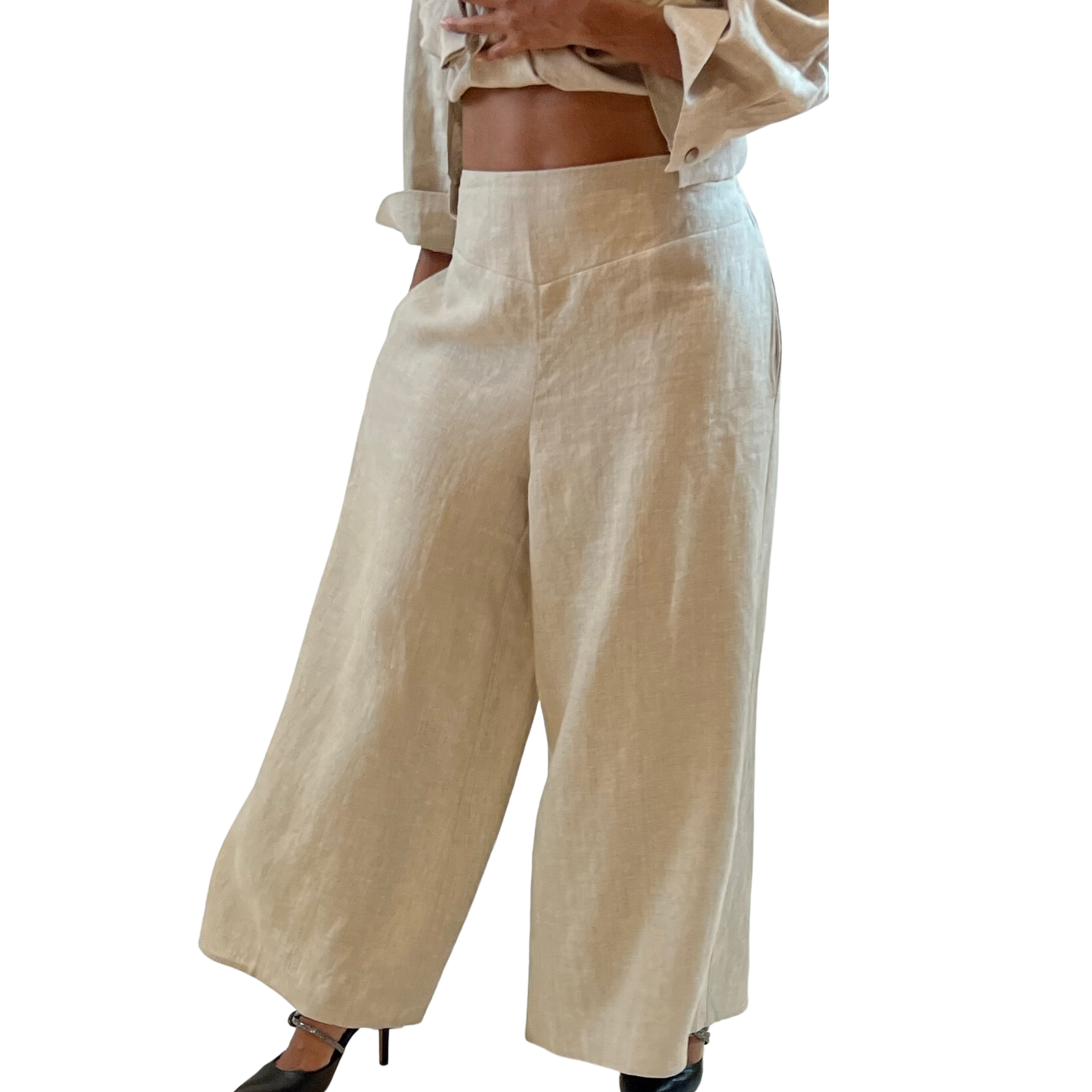 Rachel Linen Palazzo Pants – Flat Front Wide Leg-Essentials