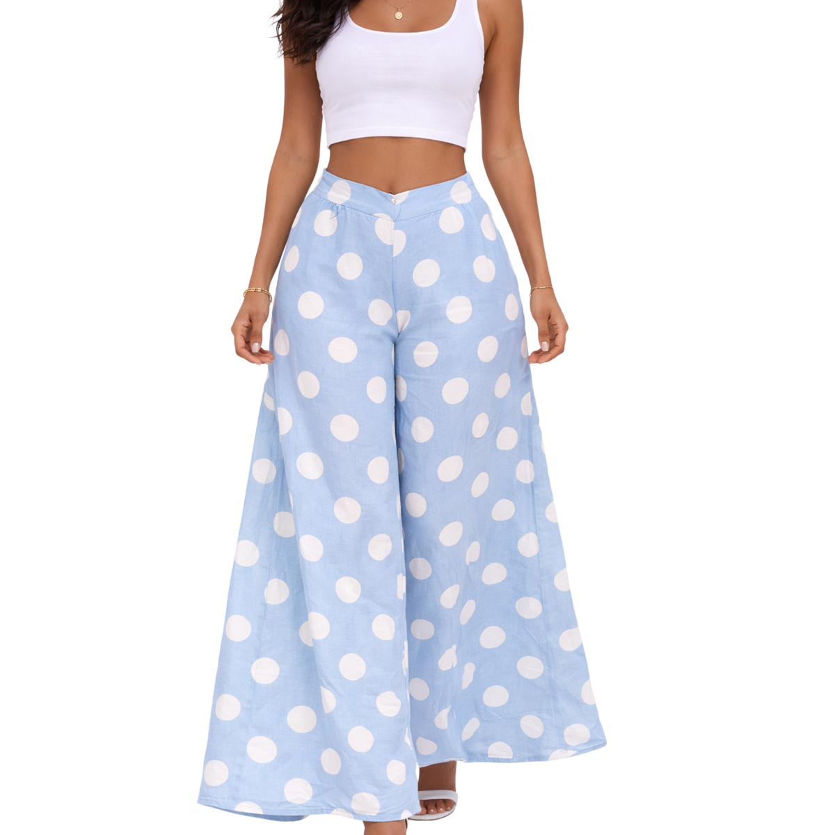 Kenna Linen Palazzo Pants – Flat Front Wide Leg