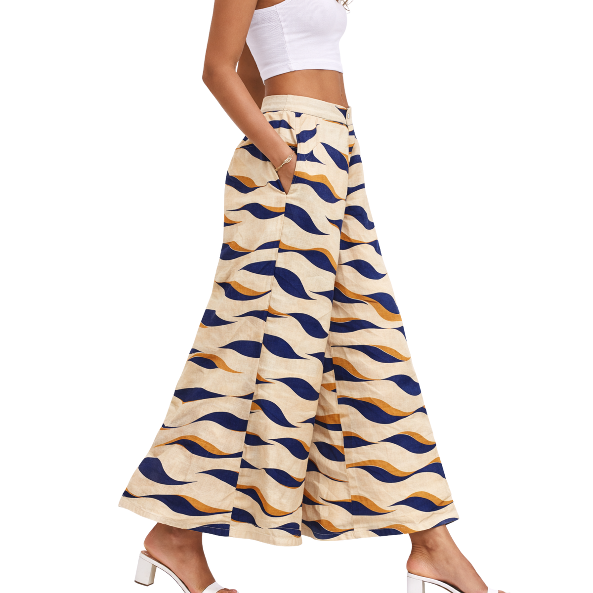 Kenna Linen Palazzo Pants – Flat Front Wide Leg