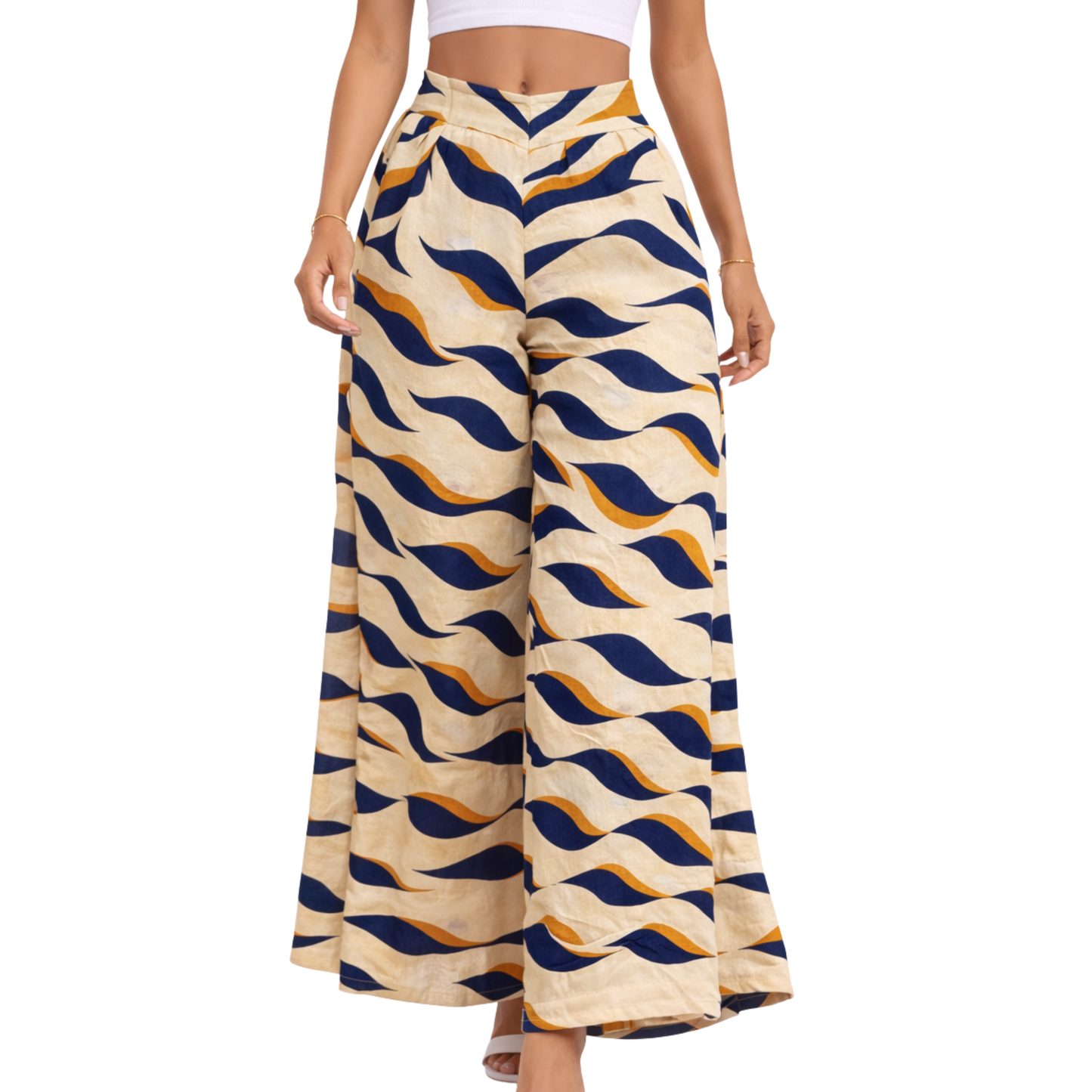 Kenna Linen Palazzo Pants – Flat Front Wide Leg