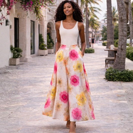 Kenna Linen Palazzo Pants – Flat Front Wide Leg Artist Series