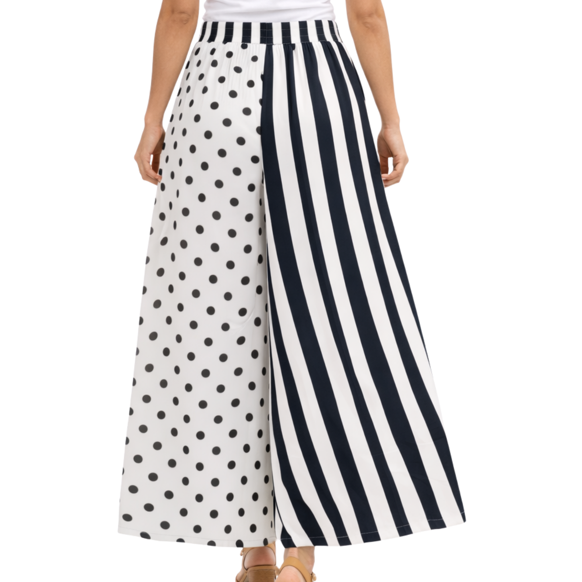 Sienna Linen Palazzo Pants – Stripe Polka Elastic