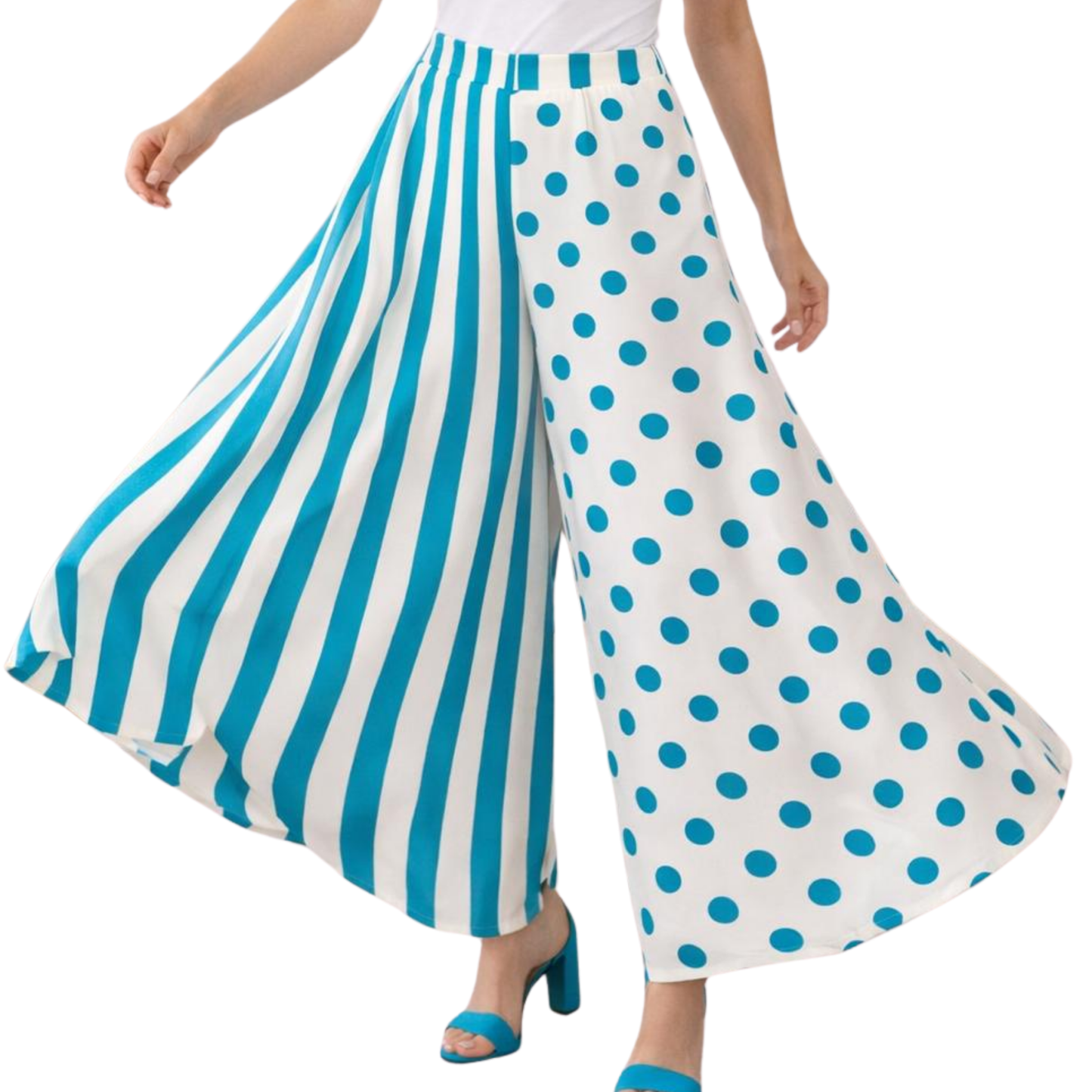 Sienna Linen Palazzo Pants – Stripe Polka Elastic