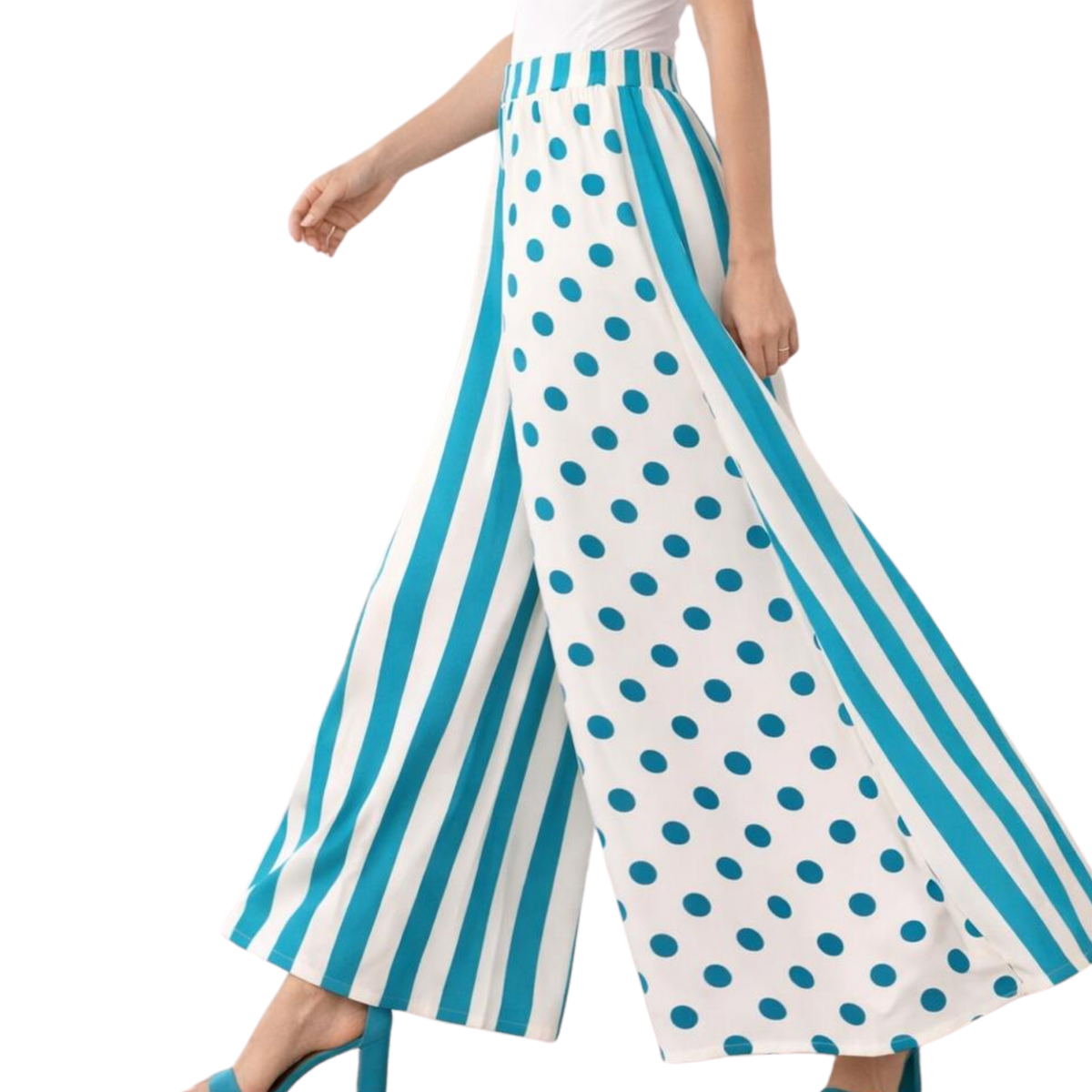 Sienna Linen Palazzo Pants – Stripe Polka Elastic
