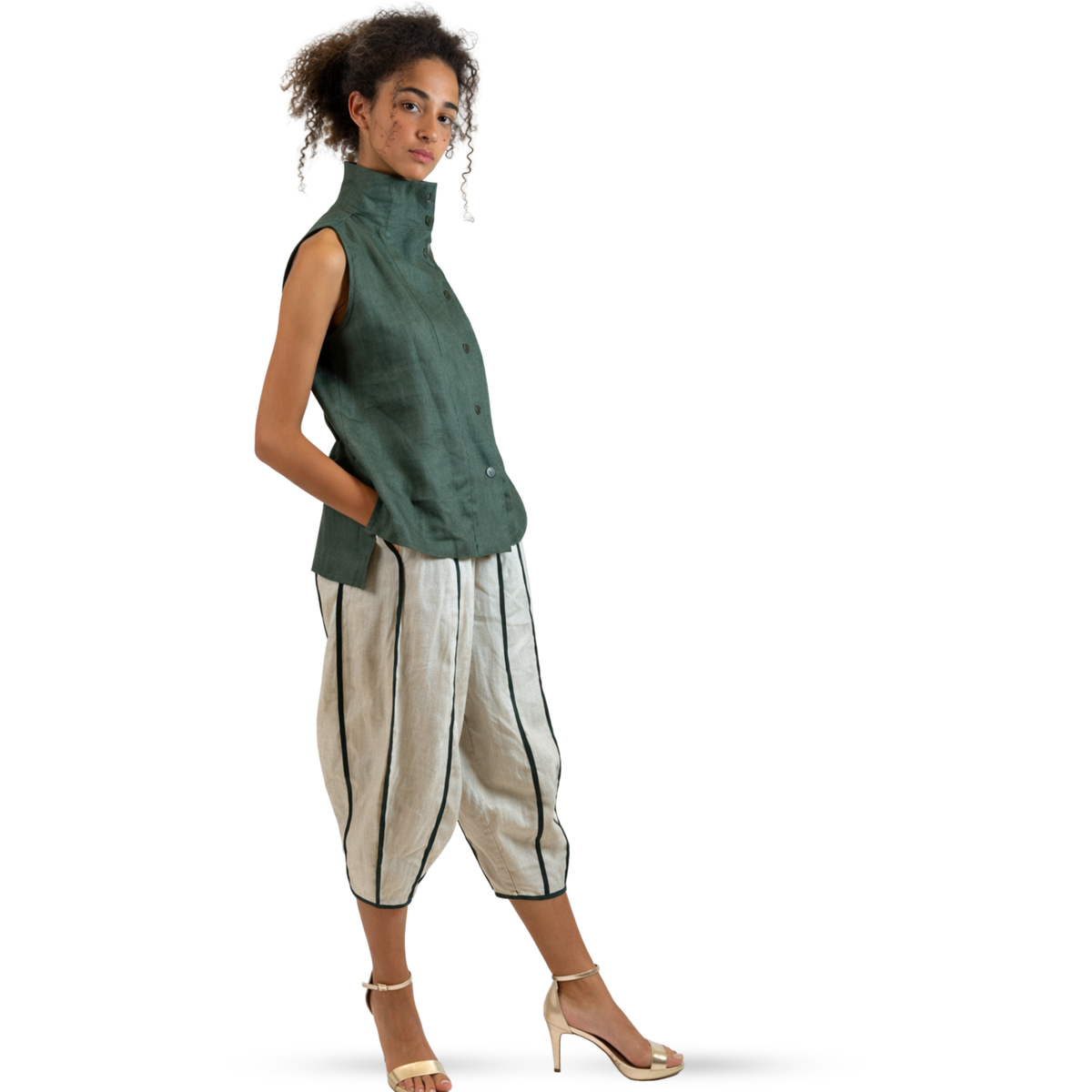 Portofino Linen Vest – Versatile Women's Linen Layering Top