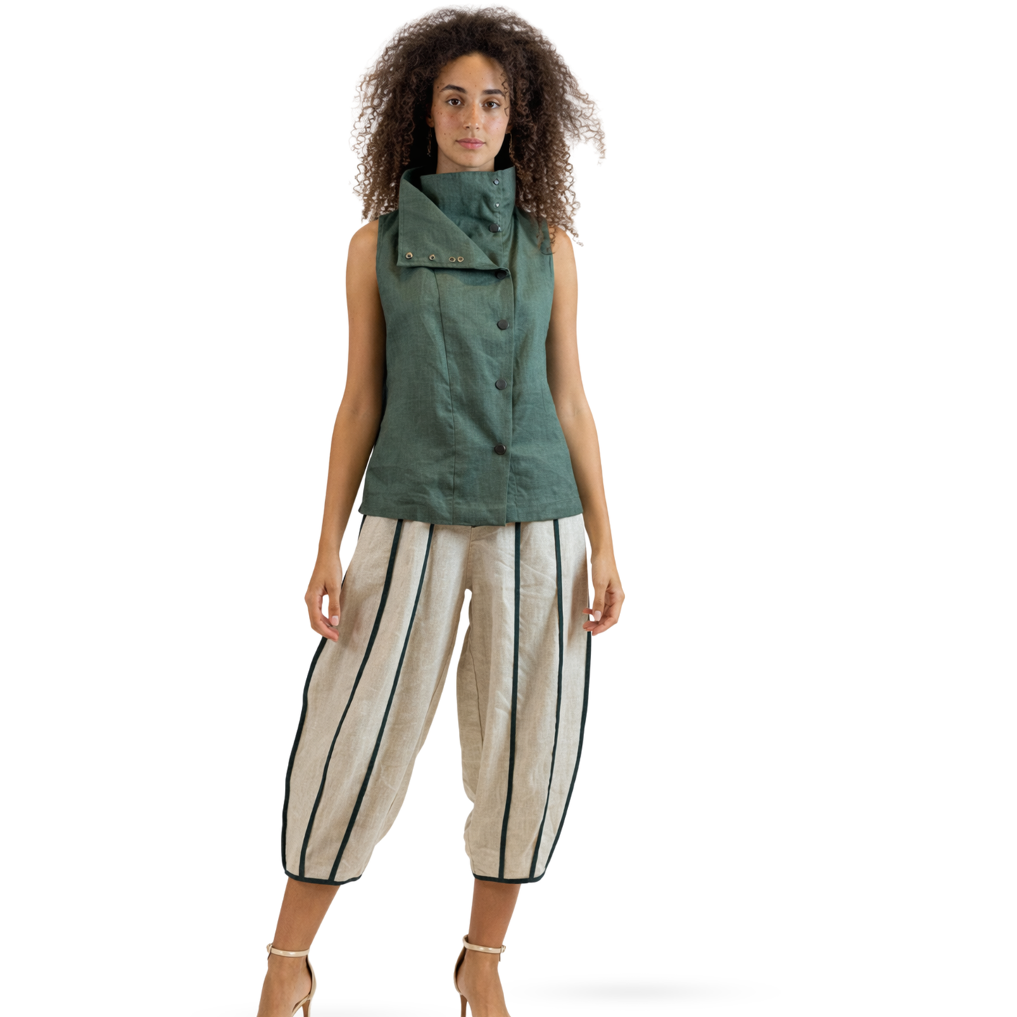 Portofino Linen Vest – Versatile Women's Linen Layering Top