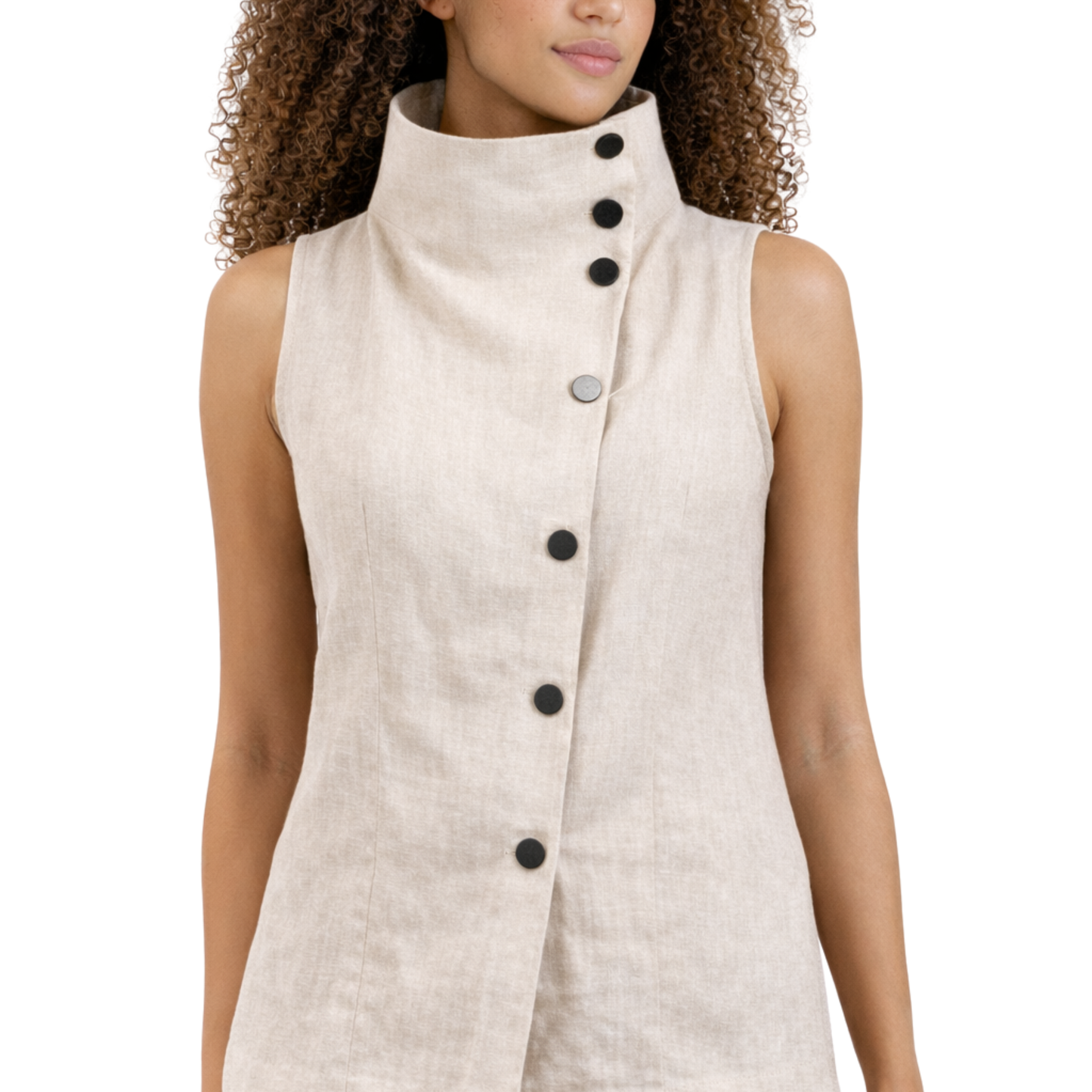 Portofino Linen Vest – Versatile Women's Linen Layering Top