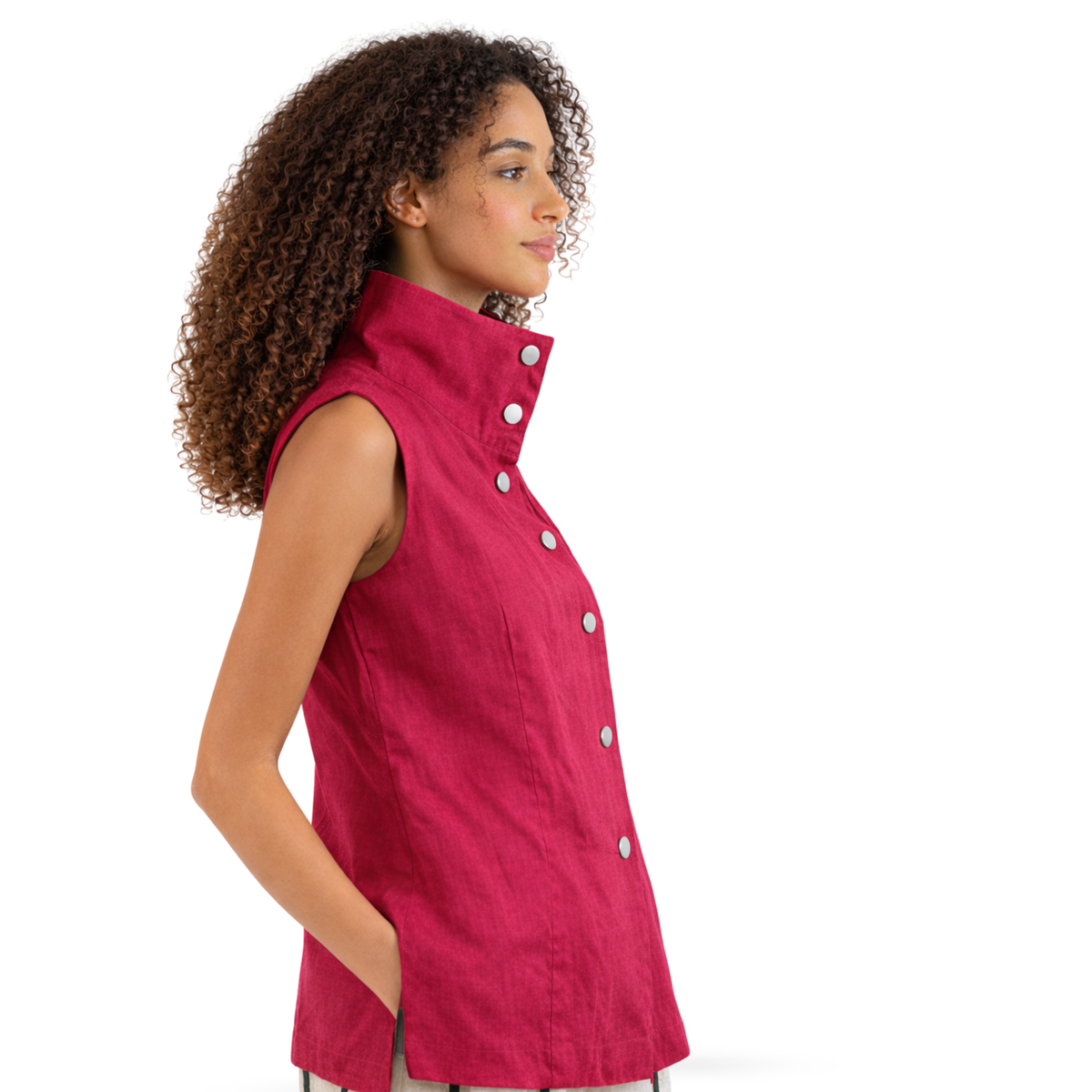 Portofino Linen Vest – Versatile Women's Linen Layering Top