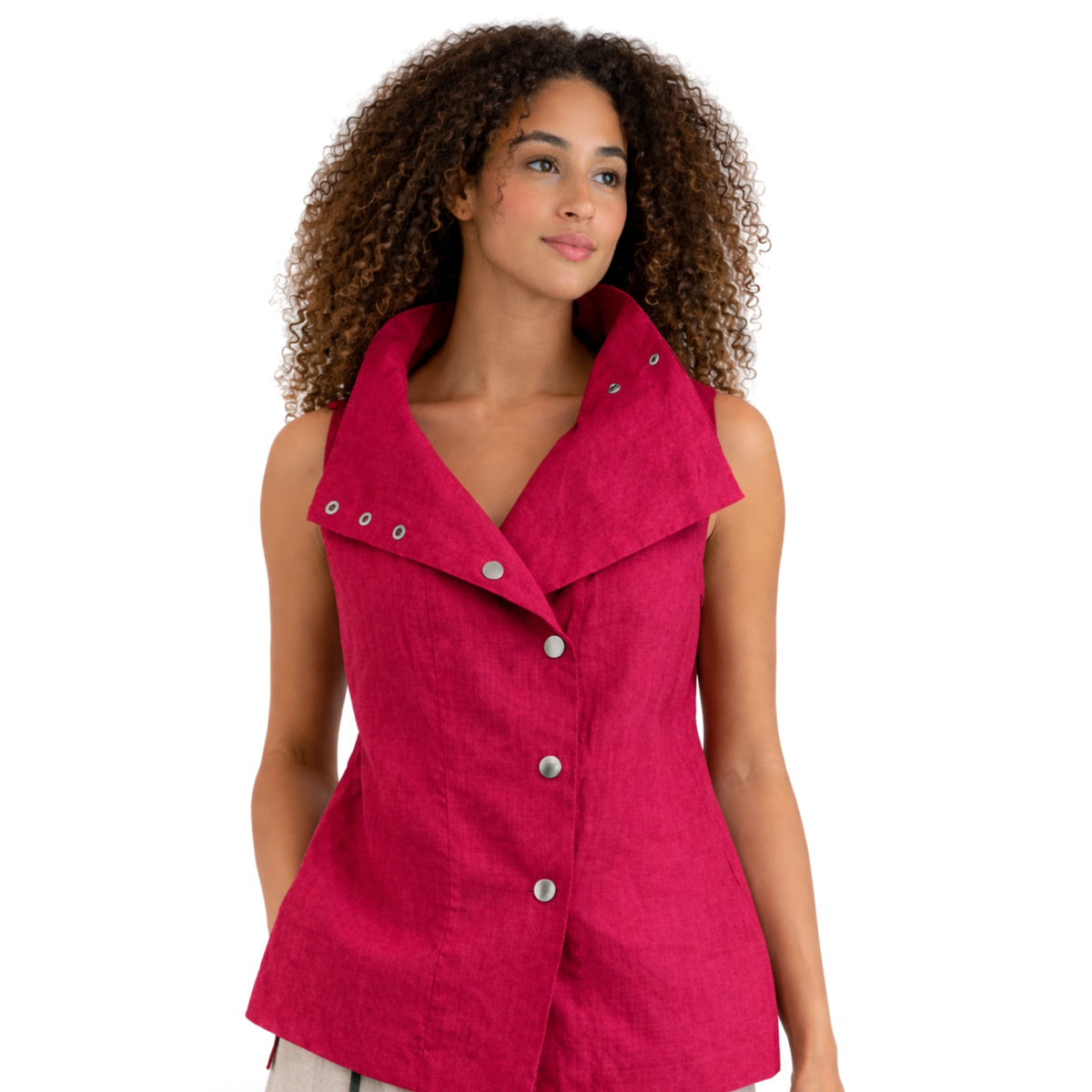 Portofino Linen Vest – Versatile Women's Linen Layering Top