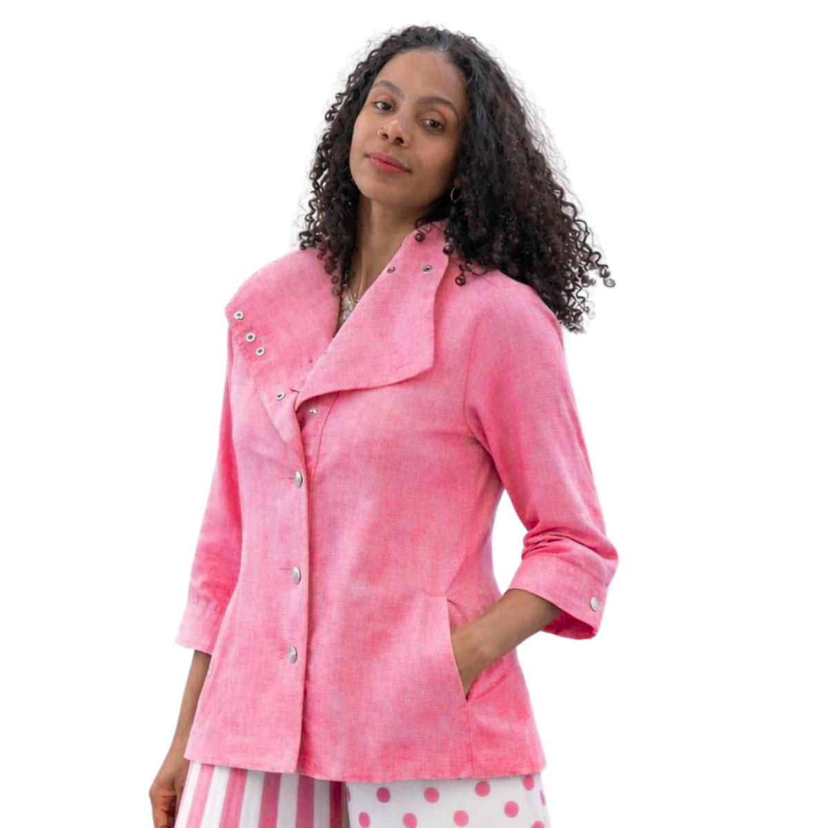 Ju’Ae 100% Linen Box Collar Tunic