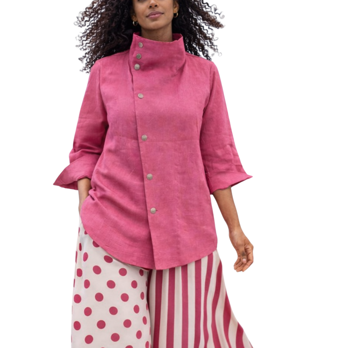 Ju’Ae 100% Linen Box Collar Tunic