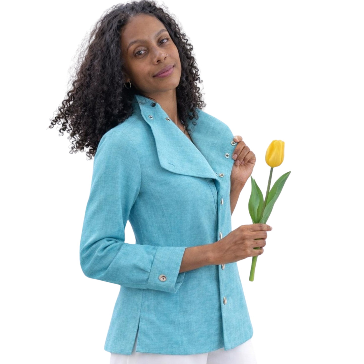 Ju’Ae 100% Linen Box Collar Tunic