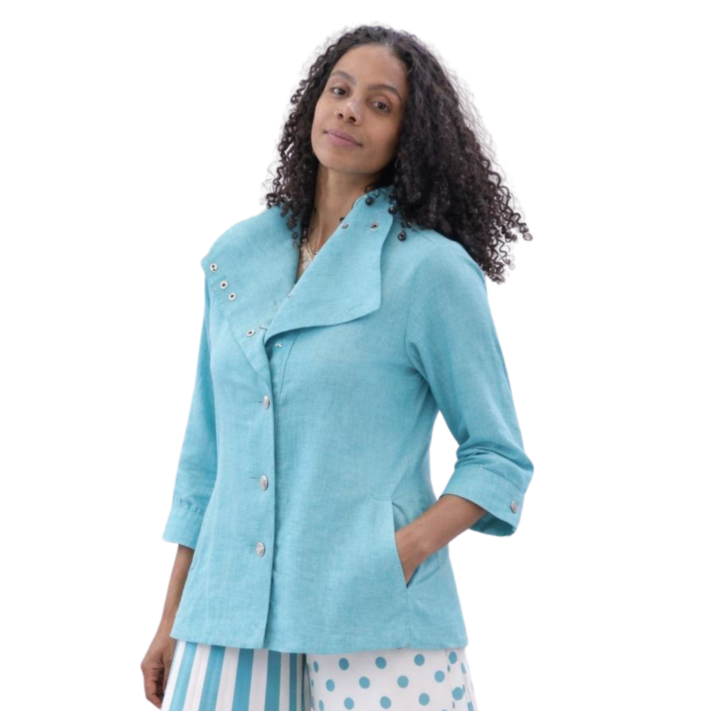 Ju’Ae 100% Linen Box Collar Tunic