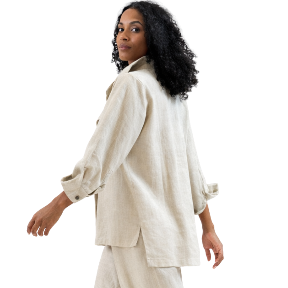 Ju’Ae 100% Linen Box Collar Tunic