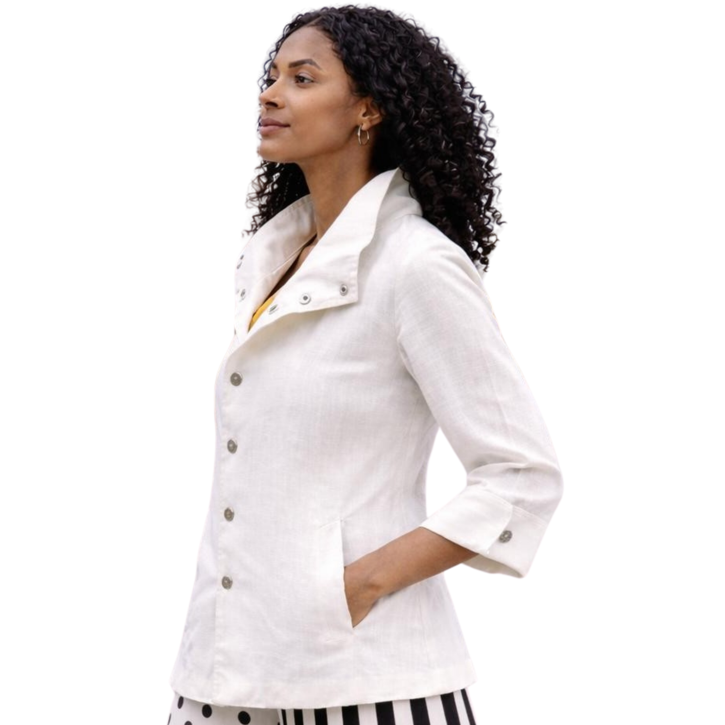Ju’Ae 100% Linen Box Collar Tunic