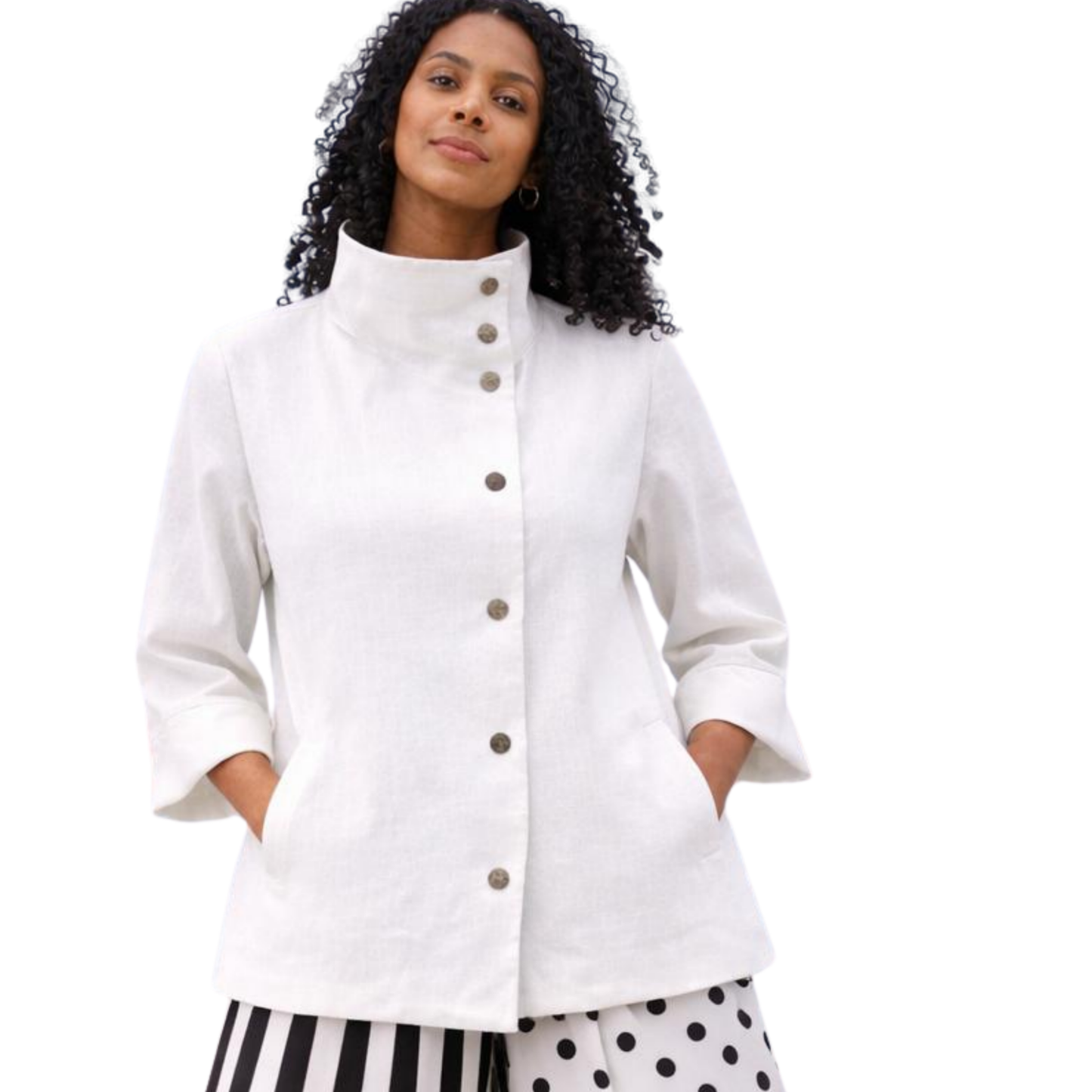 Ju’Ae 100% Linen Box Collar Tunic