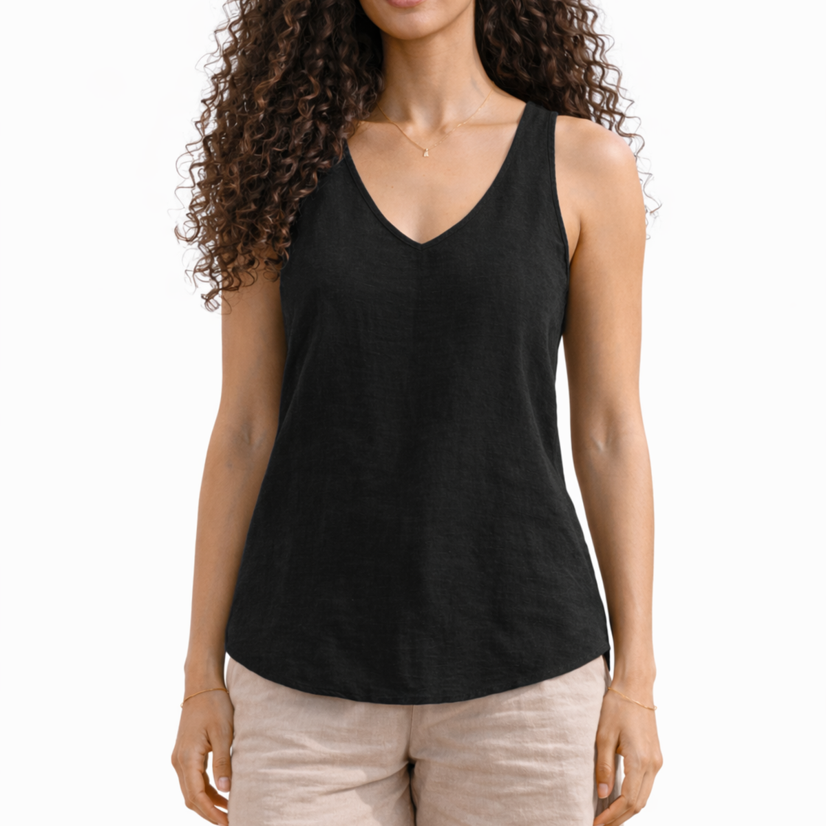 Elara Linen V-Neck Camisole