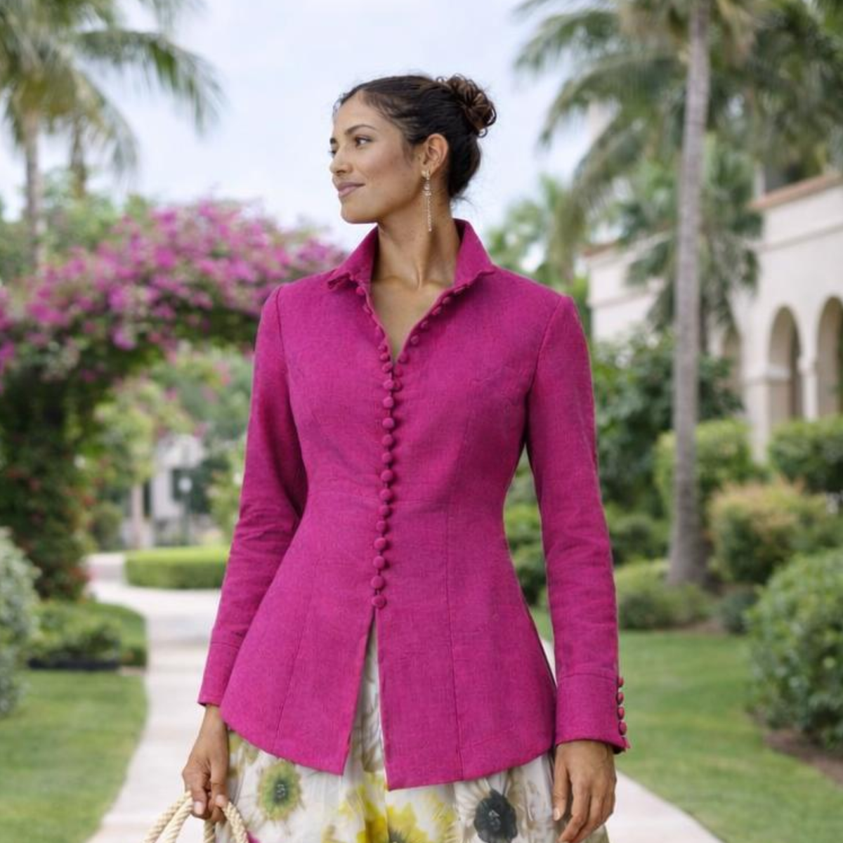 Zaria 100% Linen Relaxed-Fit Resort Blouse