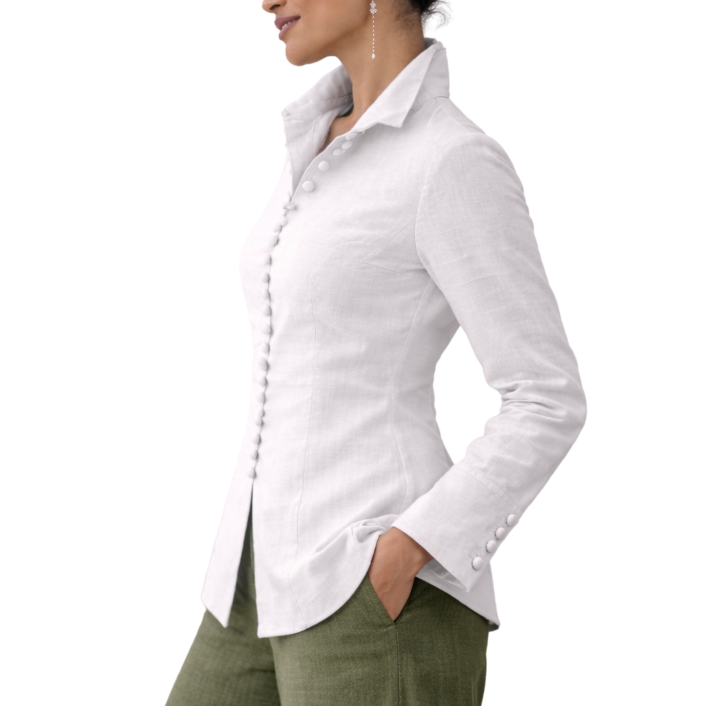 Zaria 100% Linen Relaxed-Fit Resort Blouse
